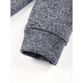 3pcs Men'S Crew Neck Sweatshirts with Fleece Lining - Vintage Style, Thick Knit Pullover Sweatshirts in Black, Navy Blue, and Maroon - Casual & Sporty for Spring, Fall, and Winter - Perfect for Outdoor Activities, Fitness, and Travel