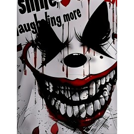 Men'S Joker 3D Print Hoodie - Casual Sporty Fitness & Outdoor Sweatshirt with Drawstring Pockets, Stretch Knit Fabric, Regular Fit for Spring, Fall, Winter Streetwear