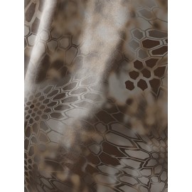 [Heavyweight Camo Hoodie] Heavyweight 290g Men's Camo Print Zip-Up Hoodie | Long Sleeve Pullover with Pockets, Black & Gray Snake Design, Casual Style, Outdoor Sports Wear | Camouflage Print Hoodie | Durable Outdoor Apparel