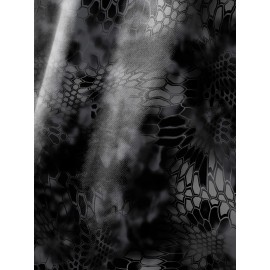 [Heavyweight Camo Hoodie] Heavyweight 290g Men's Camo Print Zip-Up Hoodie | Long Sleeve Pullover with Pockets, Black & Gray Snake Design, Casual Style, Outdoor Sports Wear | Camouflage Print Hoodie | Durable Outdoor Apparel