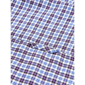 Men's Heavy-Duty Plaid Long Sleeve Dress Shirt - Winter Warmth Collar & Chest Pocket Button, Blue/White/Black/Brown Checkered Pattern, Loose Fit Casual & Formal Button-Up Coat Jacket-like Blazer (Machine Washable)