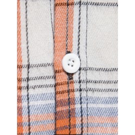 Men'S Fashion Casual Plaid Long Sleeve Hoodie Shirt, Polyester, Regular Fit, Non-Stretch, Spring/Autumn Outdoor Wear, Adult Size, Woven Fabric