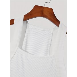 3-Pack Men's Sexy Slim-Fit Stretch Tank Tops - Sleeveless Off-Shoulder/Boat Neck Summer Muscle Tops, Medium-Stretch Fabric, Hand Wash Only, Black/Grey/White, Summer Tank Tops