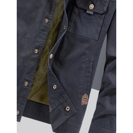 [Lightweight Jacket] Lightweight Nylon Men's Casual Work Jacket | 100% Nylon, 600 Grams, Multi-Pocket Button Design, Machine Washable, Suitable for Outdoor Use in Spring And Autumn with a Collar