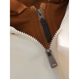 Men'S Hooded Vest - Thickened Warm Sleeveless Jacket with Zipper Closure, Red & Color Block Design, Polyester Lining, Casual Style for Cold Weather, Unisex Couple'S Outerwear, Multiple Colors Available, Winter Vest, Cold Weather Apparel